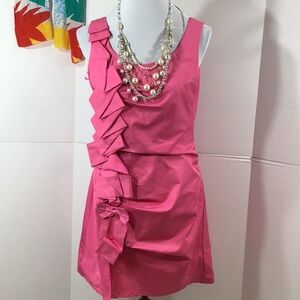 Shulami pink cascade sheath dress NWT